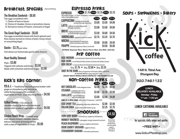 Kick Coffee - Sturgeon Bay, WI