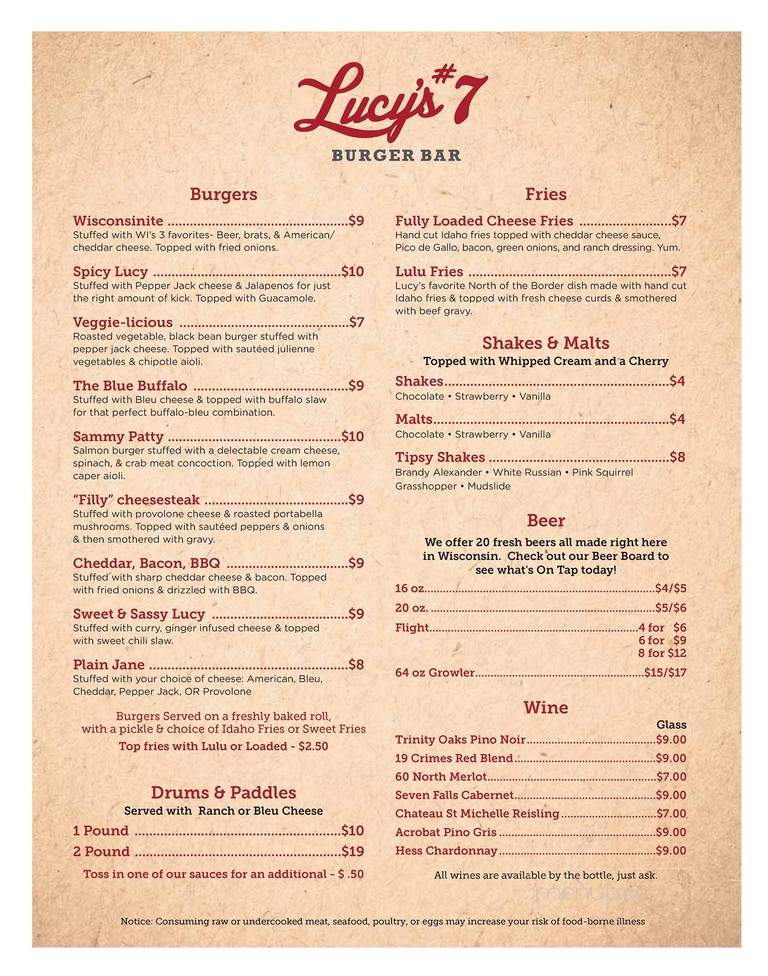 Lucy's #7 Burger Bar - Beloit, WI