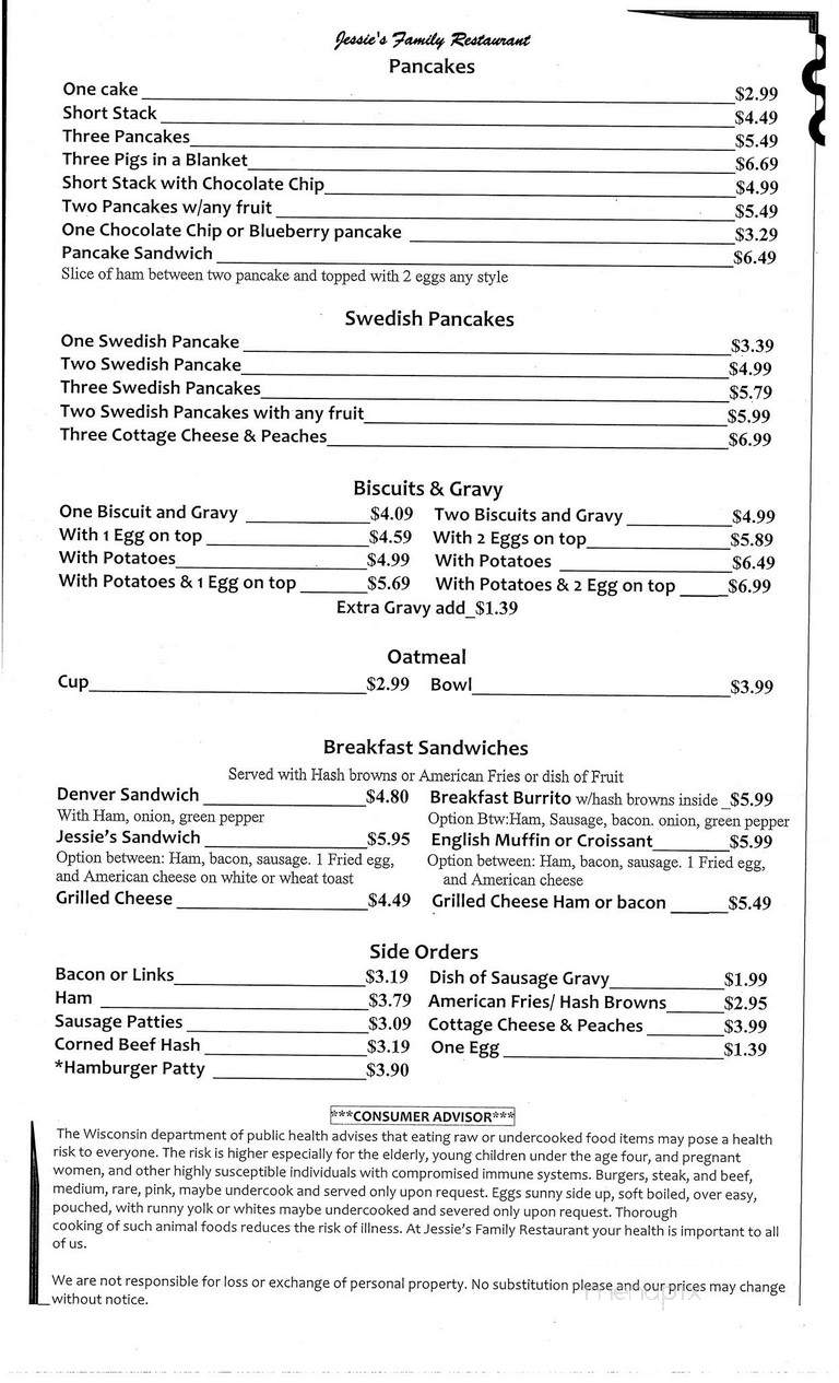 Jessie's Family Restaurant - Elkhorn, WI