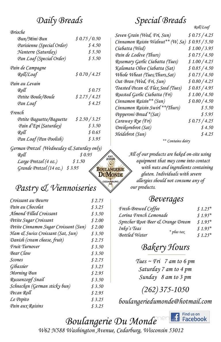 Boulangerie DuMonde - Cedarburg, WI