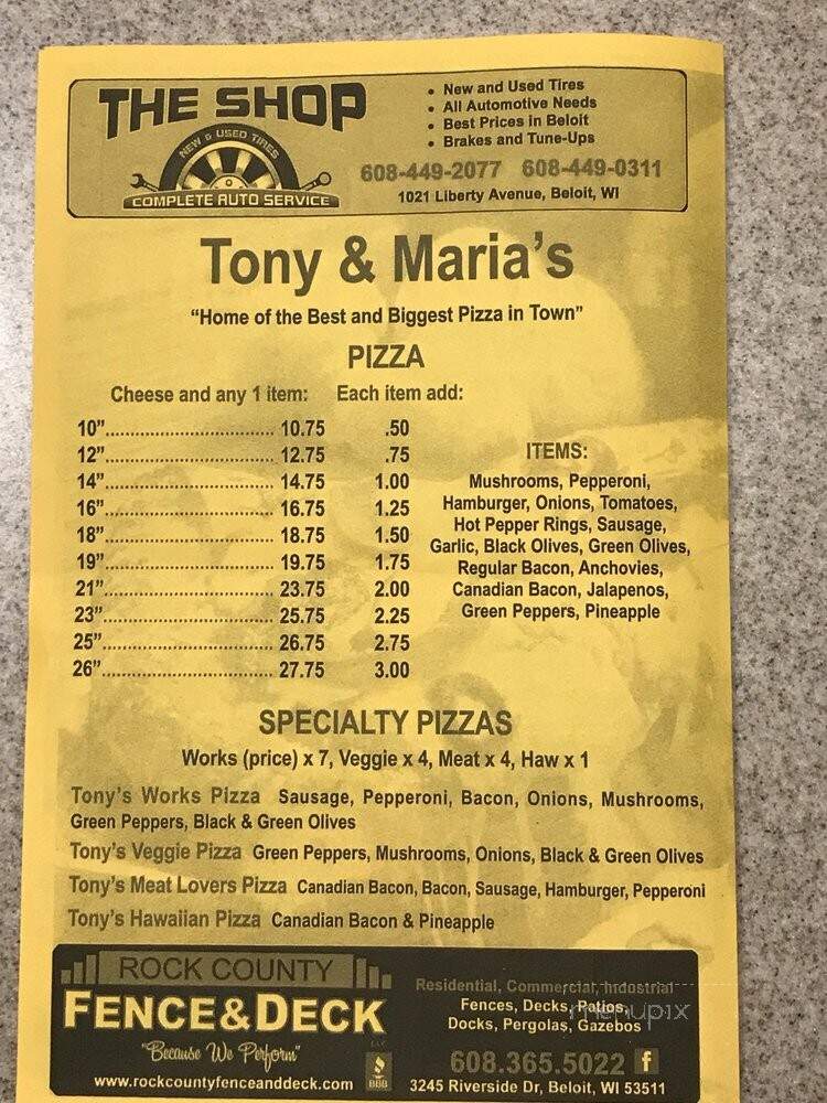 Tony & Maria's - Beloit, WI