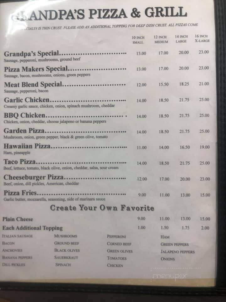 Grandpa's Pizza & Grill - Ladysmith, WI