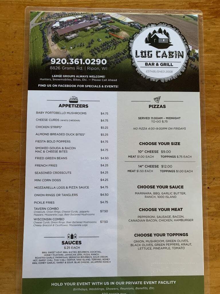 Log Cabin Bar & Grill - Ripon, WI