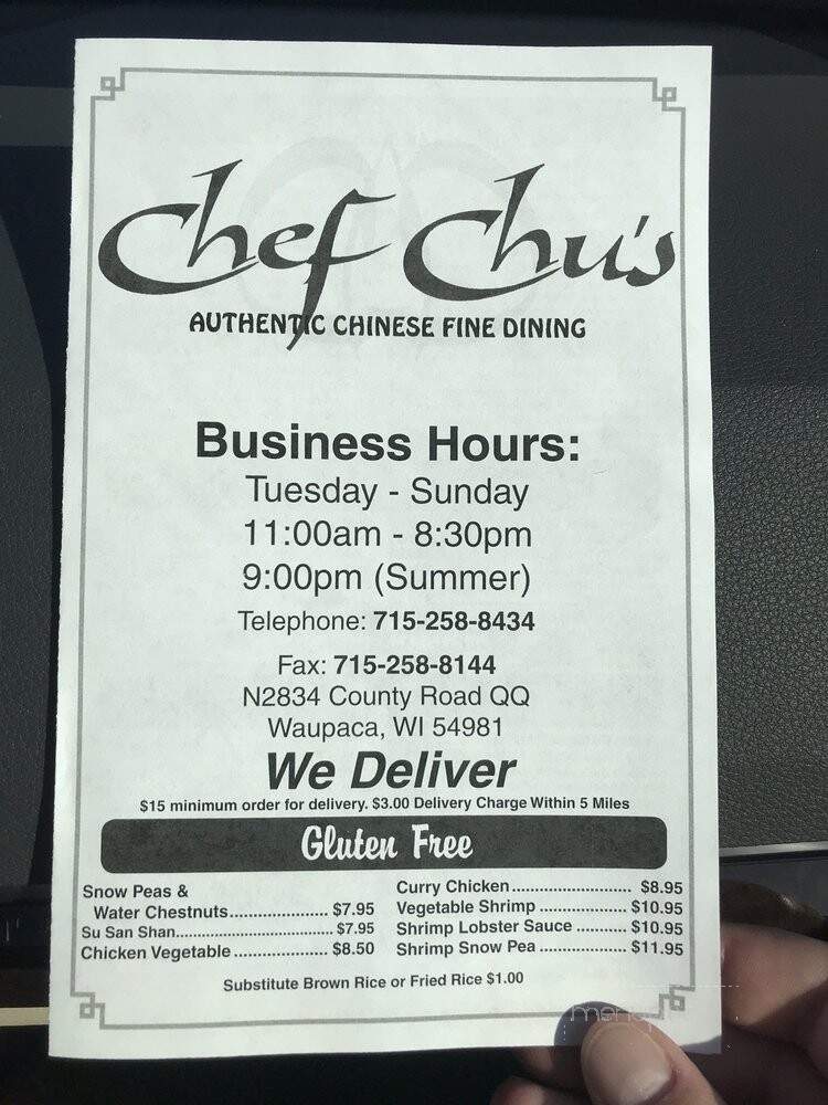 Chef Chu's Chinese Restaurant - Waupaca, WI