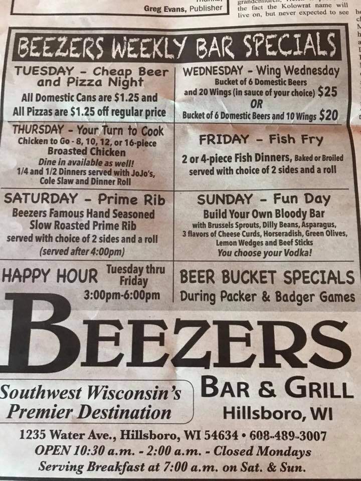 Beezer's - Hillsboro, WI