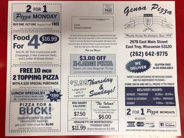 Genoa Pizza - East Troy, WI