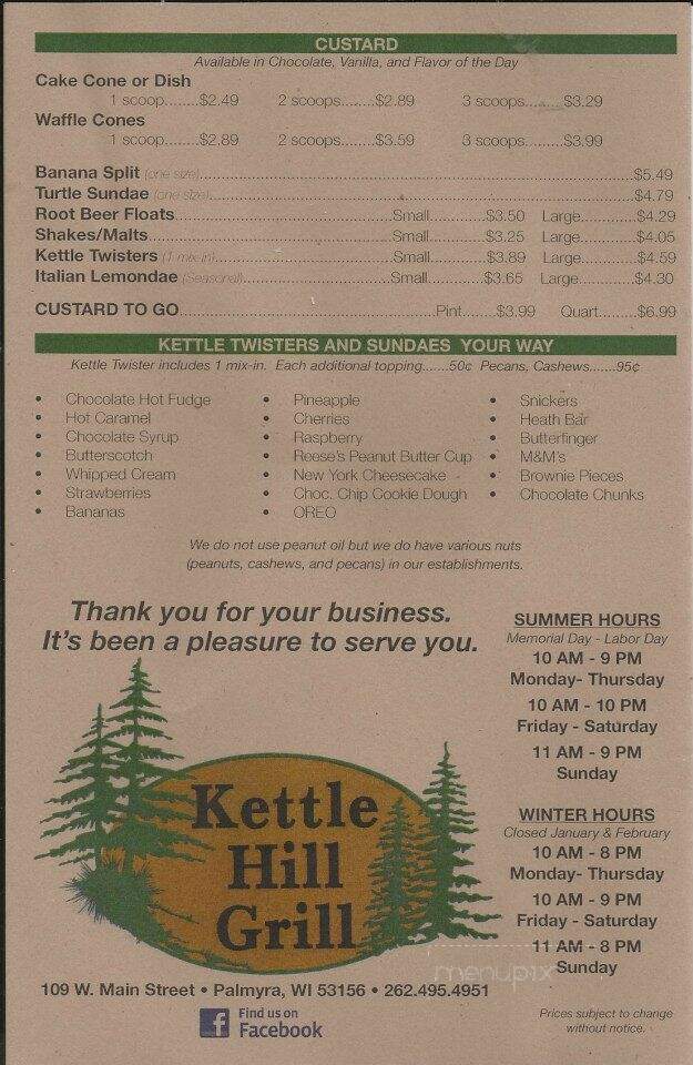 Kettle Hill Grill - Palmyra, WI