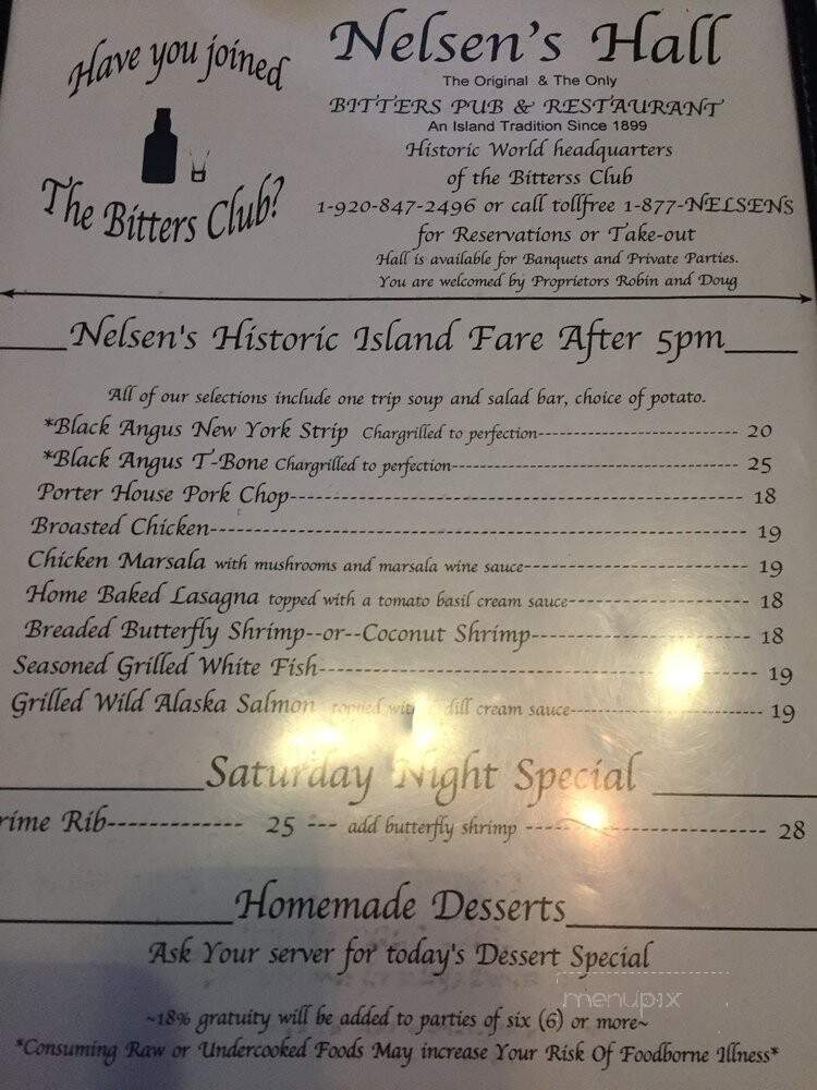 Nelsen's Hall Bitters Pub - Washington Island, WI