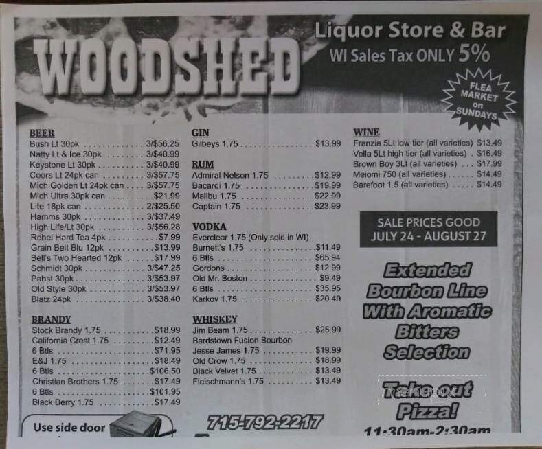 Woodshed Pizza Liquor Store - Hager City, WI