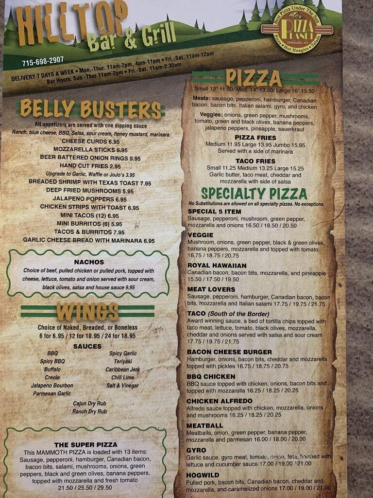 Hilltop Bar & Grill-Pizza Plnt - Woodville, WI