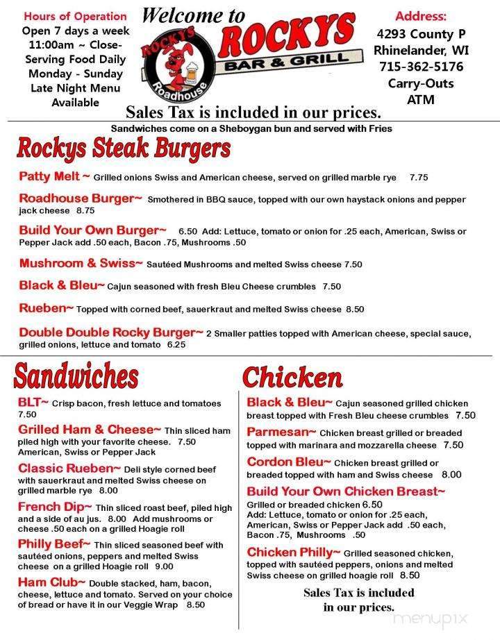 Rocky's Roadhouse - Rhinelander, WI